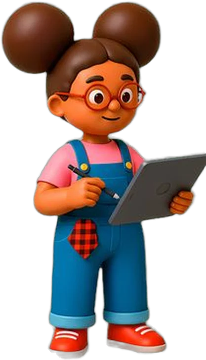 Artista do HQ-Lab escrevendo num tablet