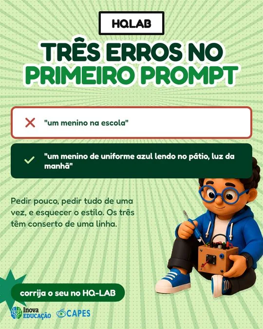 Post: Três erros no primeiro prompt